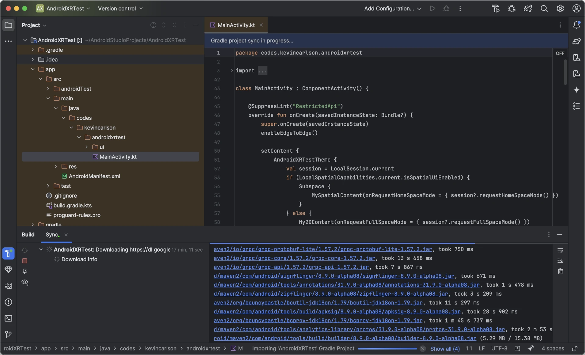 Android Studio downloading Gradle dependencies. Yes, my Wifi is trash.